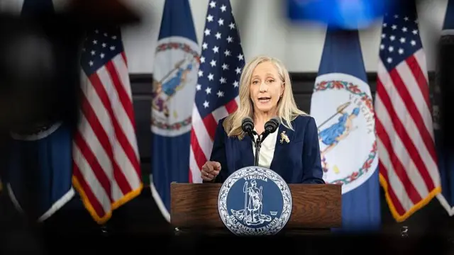 Virginia Gov. Abigail Spanberger delivers the Democratic response to U.S. President Donald Trump's State of the Union address on February 24, 2026 in Williamsburg, Virginia. Spanberger is serving in her first year as governor and is the first woman to hold the position in the Commonwealth of Virginia. (Photo by Mike Kropf/Getty Images)