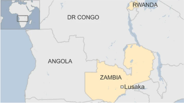 Ikarita yerekana u Rwanda na Zambia