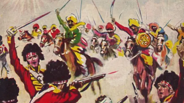 असईच्या लढाईचे चित्र.