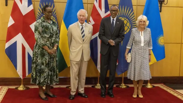 Umuganwa Charles n'umugore wiwe Camilla hamwe na prezida Paul Kagame n'umugore wiwe Jeanette ku wa 22/06/2022Kagame 