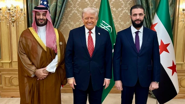 Trump ve eş-Şara, Riyad'da, Suudi Veliaht Prensi Muhammed bin Selman'ın ev sahipliğinde bir araya geldi.