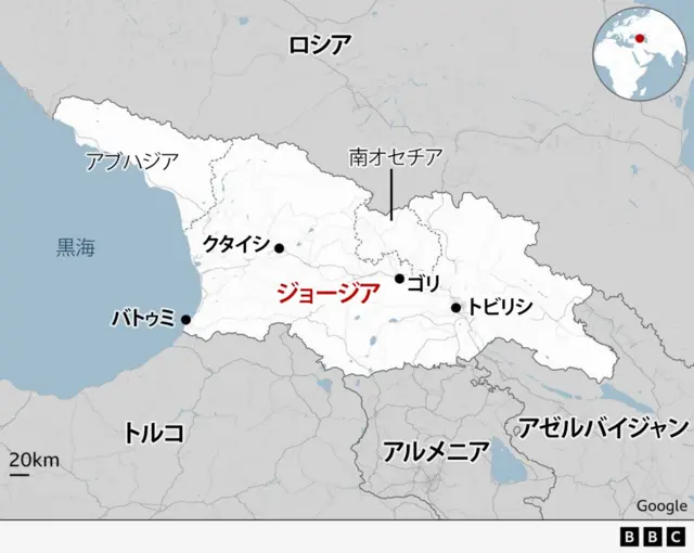 ジョージアと周辺国の地図