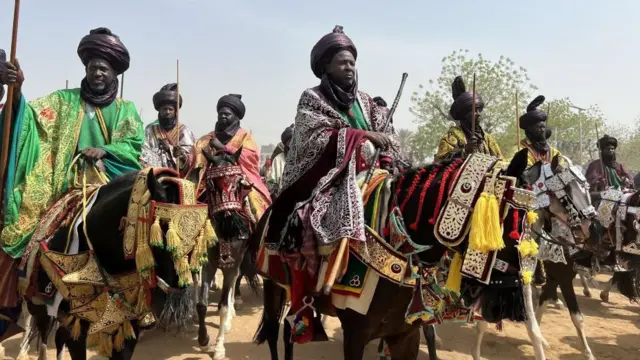 Wasu daga cikin Manyan bayi a Masarautar Kano yayin hawan sallah