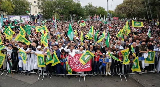 HÜDA PAR tarafından 2023 yılında Diyarbakır'da düzenlenen bir Filistin mitingi