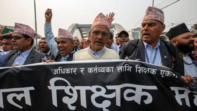 काठमाण्डूमा जारी शिक्षक आन्दोलन