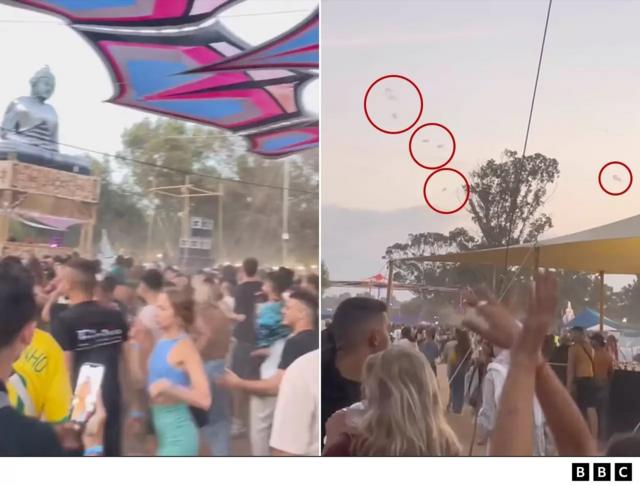 Um vídeo do site mostra os participantes do festival dançando enquanto alguns começam a notar sinais do que parece ser um lançamentobingo club paga mesmo 2024foguetes no alto.