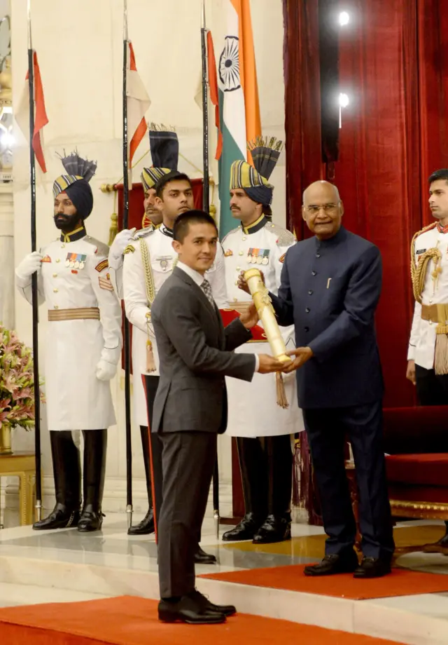 सुनील छेत्री को 2019 में पद्मश्री से सम्मानित किया गया था