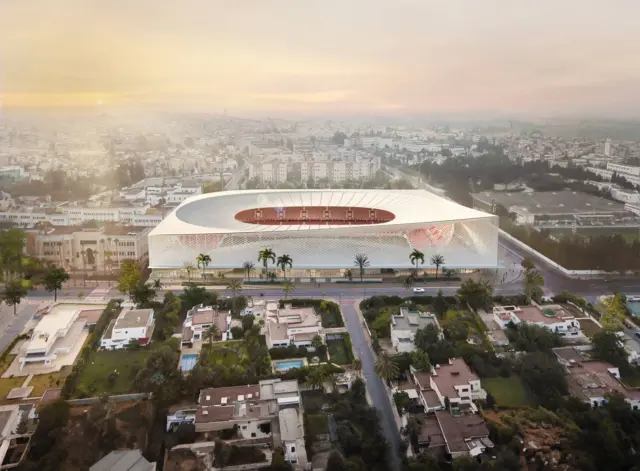 Maquette du stade Prince Moulay el Hassan réalisé par le cabinet d'architecture français Archi Ferret.