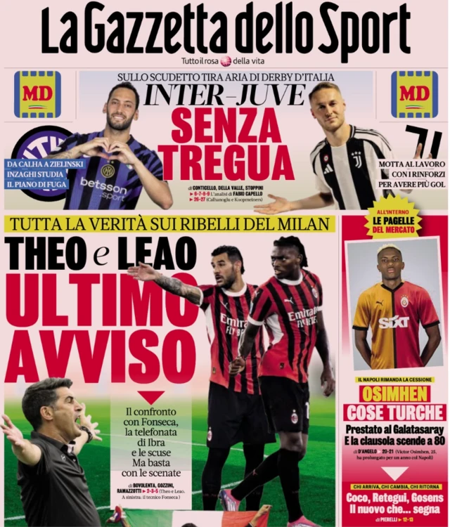 La Gazzetta dello Sport Osimhen transfer kupürü