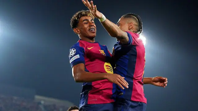 Ƴan wasan Barca na murna cin ƙwallo