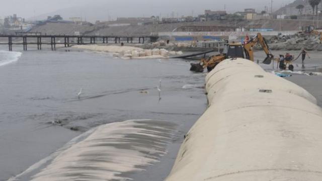 Tubos construídos no portobet do neymarChancay para conter aumento do nível do mar