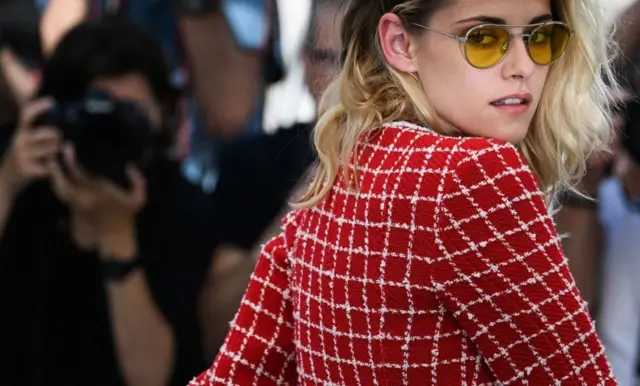 US actress Kristen Stewart poses during a photocall for the film Crimes Of the Future, at the 75th edition of the Cannes Film Festival in southern France, on 24 May 2022. 