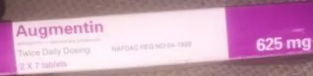NAFDAC S﻿creen Shot of di fake Augmentin package