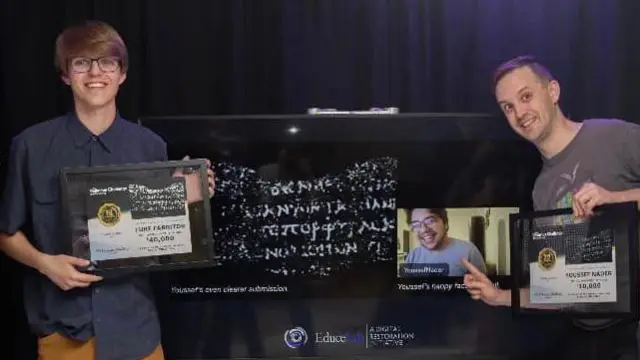 Luke Farritor (L), Youssef Nader (M) and Casey Handmer (R)