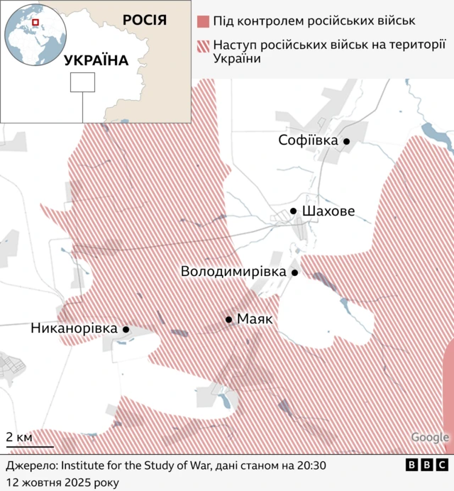 Село Володимирівка важливе для росіян, щоб уникнути оточення на Добропільському виступі