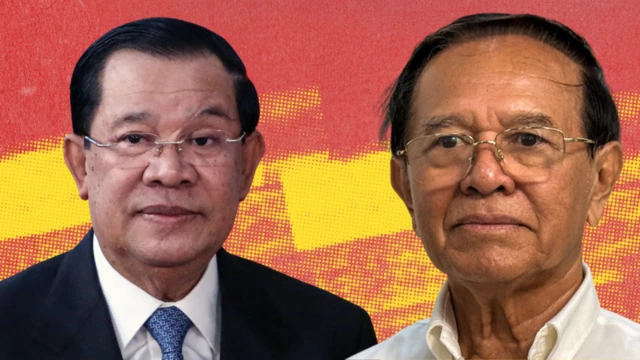 Ông Hun Sen (trái) và ông Kem Sokha trong một bức ảnh ghép