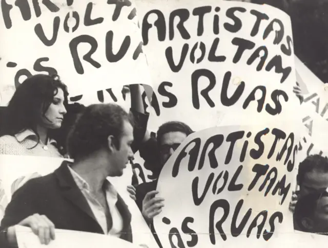 Manifestação contra a ditadura militar, em 1968, no Rio de Janeiro