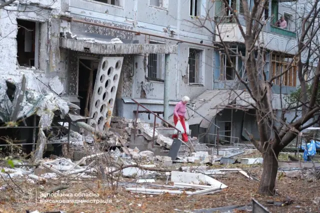 Запоріжжя, пошкоджений будинок