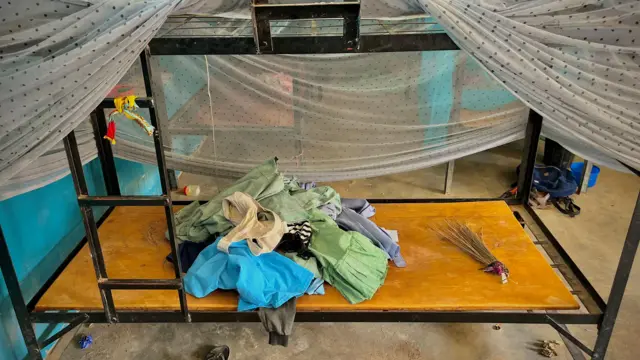 Abandoned clothes from di school dormitory