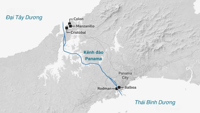 Có năm cảng container xung quanh kênh đào Panama