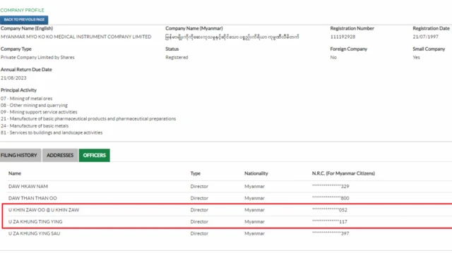 ဦးဇခုန်တိန့်ယိန်းပိုင် မြန်မာမျိုးကိုကို ကုမ္ပဏီ။