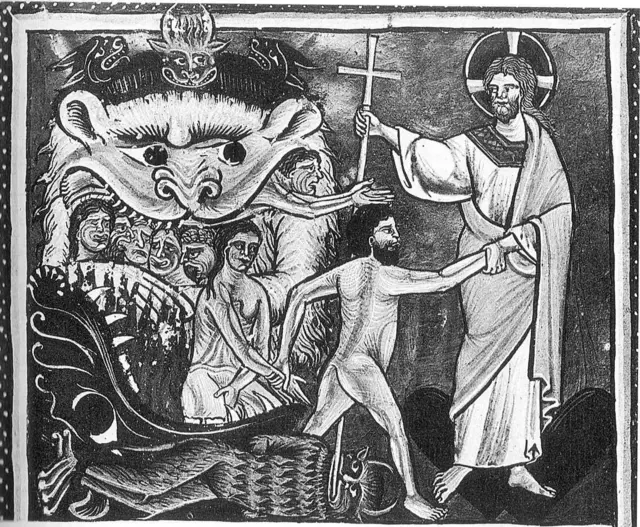 Jesus no inferno em gravura de autor desconhecido do século 14