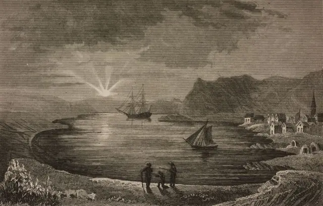Lati ayebaye ni oorun o ki ti n wọ ni Sweden. Ọdun 1838 ni wọn ya aworan yii niluu Maasoe, ibudokọ ọkọ oju omi ni North Cape, to n ṣafihan oorun oru.