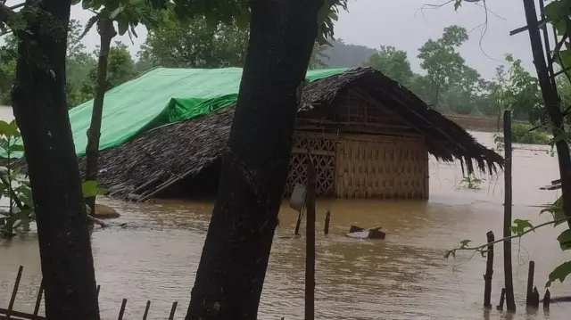 သြဂုတ်လ ပထမပတ်က ရခိုင်ပြည်နယ် မင်းပြားမြို့နယ်အတွင်းရေကြီးမှု 