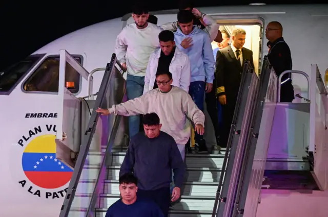 Deportados procedentes de EE.UU. llegando a Venezuela el pasado 10 de febrero.