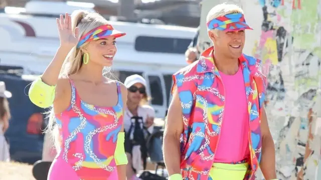 영화 촬영 중 목격된 마고 로비와 라이언 고슬링