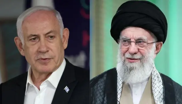 ایرانی رہنما علی خامنہ ای اور اسرائیلی پی ایم نتن یاہو