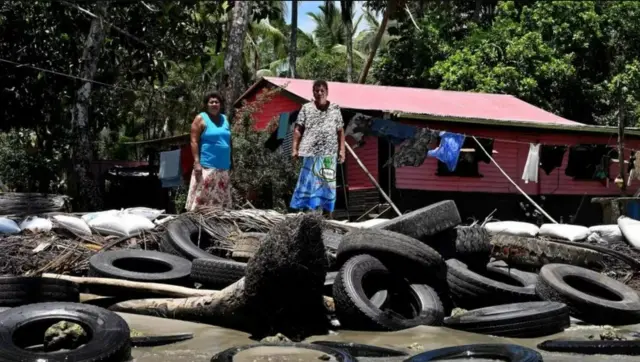 Coastal villages in Pacific Island countries like Fiji are already battling erosion, an effect of climate change