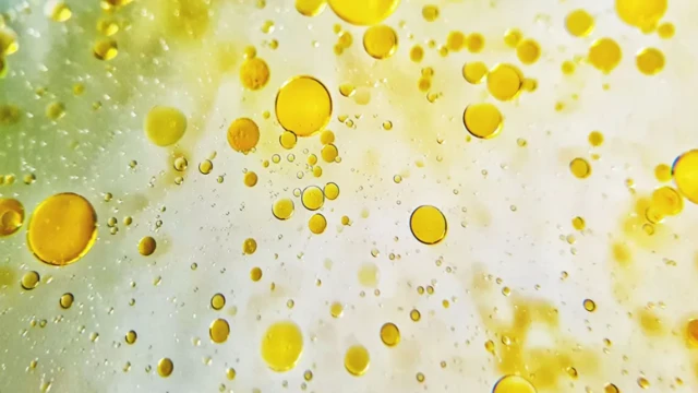 su içinde yağ damlaları 