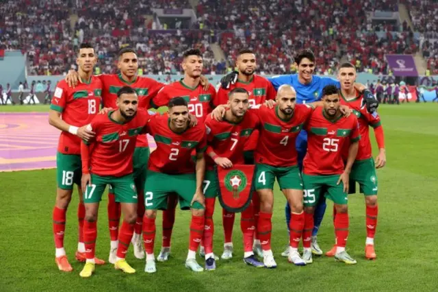 L'équipe nationale du Maroc lors du match pour la 3e place à la coupe du monde 2022 au Qatar