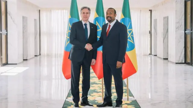 አንቶኒ ብሊንከንና ጠቅላይ ሚኒስትር ዐቢይ አህመድ 