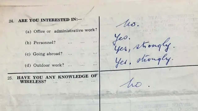 Phyllis's application form