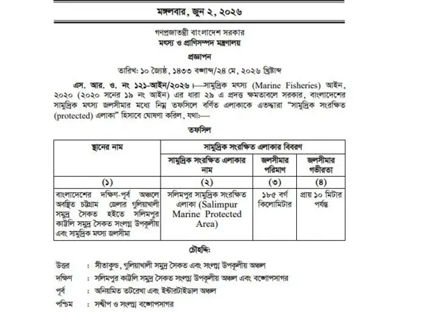 সলিমপুর সামুদ্রিক এলাকার গেজেট