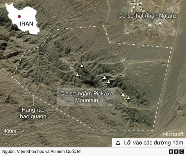 Đồ họa cơ sở ngầm hạt nhân Iran
