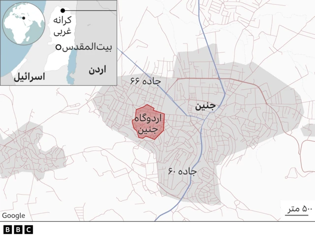 نقشه اردوگاه جنین