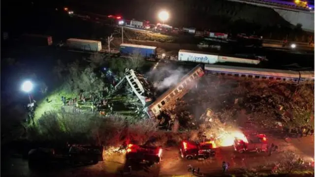 Scene of Greece train accident