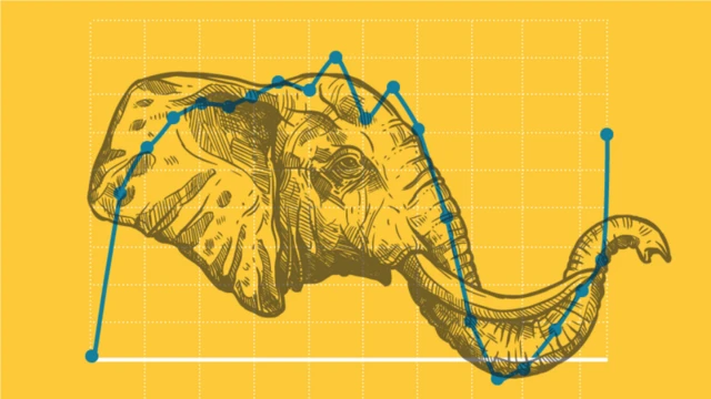 Arte representando o gráfico conhecido como "curva do elefante", produzido por Branko Milanovic, sobre o desenho da cabeça de um elefante