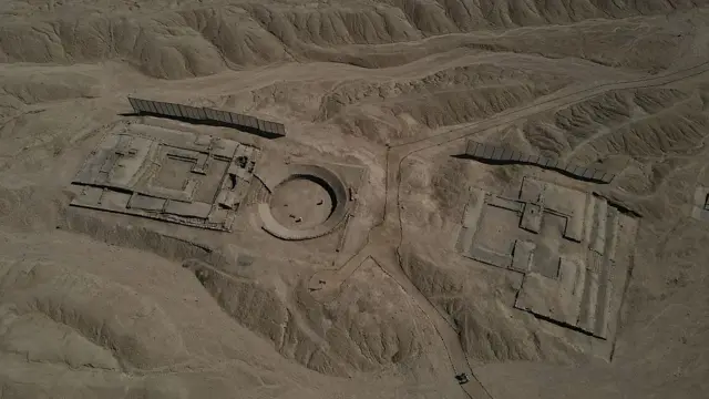 Toma aérea de Peñico, el lugar de excavación en el norte de Perú.