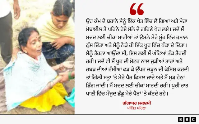 ਗੰਗਾਧਰ ਲਕਸ਼ਮੀ - ਪੀੜਿਤ ਮਹਿਲਾ