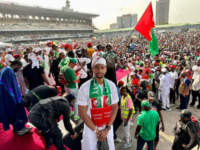 Young Nollywood actor, Olumide Owuru dey contest for di Surulere constituency one seat wit Elliot.