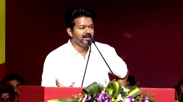 தமிழக வெற்றிக் கழகத்தின் தலைவர் விஜய் 