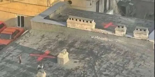 Building top marked by Russian informants
