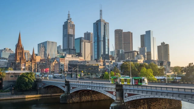 Melbourne şehrinin görünüşü