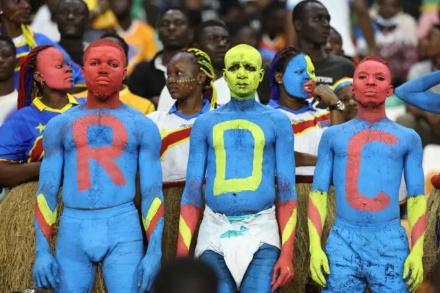 Les supporters de la RDC qui poussent leur équipe à la victoire