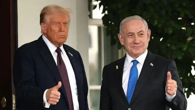 व्हाइट हाउस में मुलाक़ात के दौरान डोनाल्ड ट्रंप और बिन्यामिन नेतन्याहू