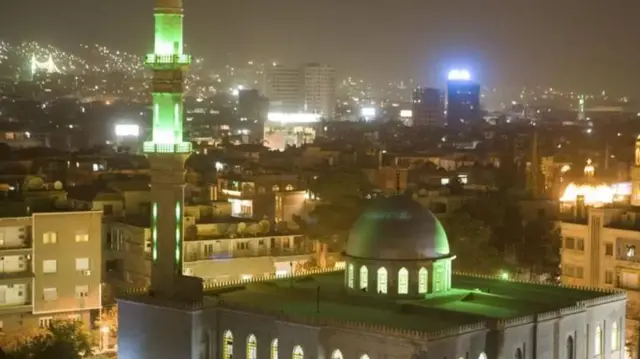 دمشق در شب. عکس آرشیوی است